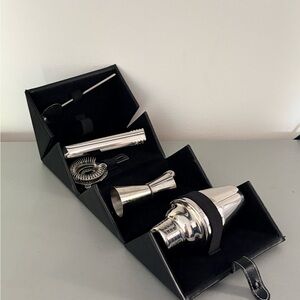 Stainless Steel Travel Cocktail Bar Set - Silver